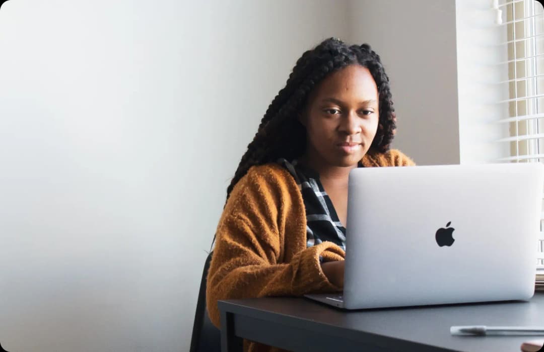 Writer working on laptop